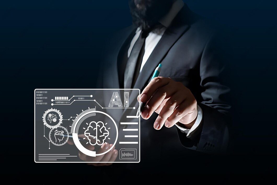 Futuristic business scene with ultra modern ambiance